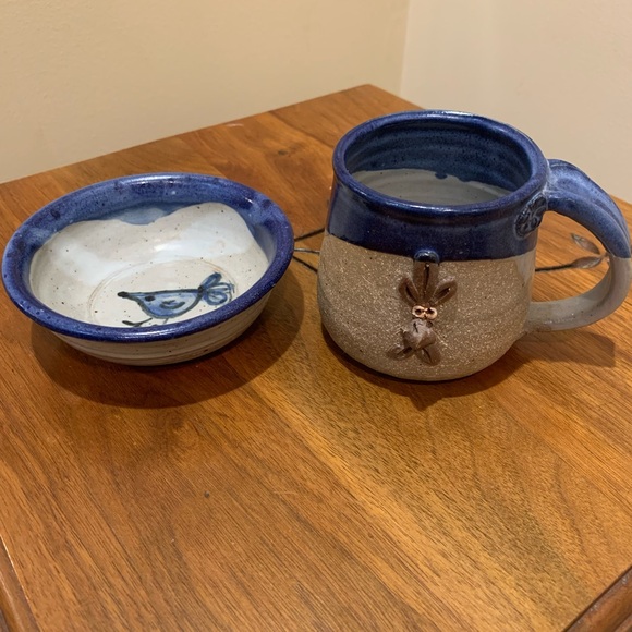 Stone Crow Pottery Other - Handcrafted ceramic mug and bowl - chicken theme